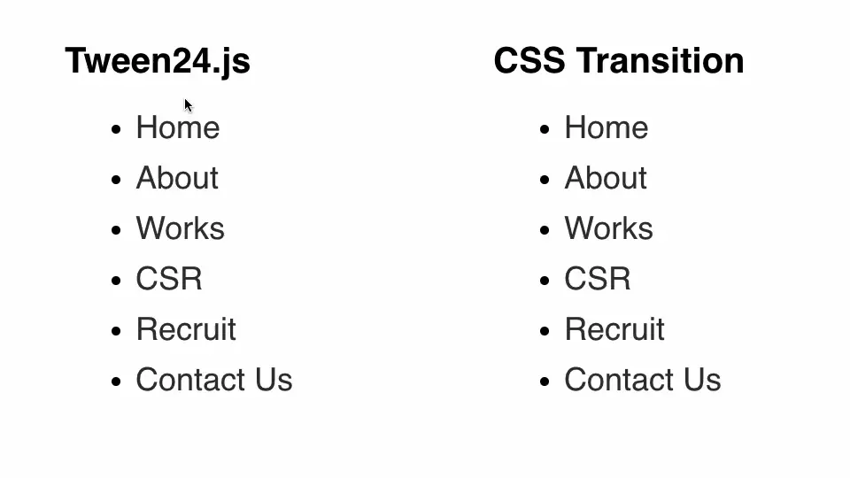 Tween24.jsを使ったものとのCSSのものの比較