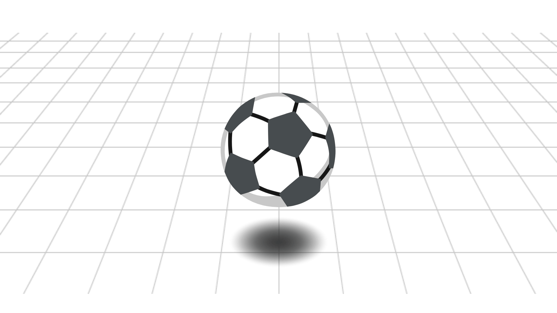 サッカーボールの下に影があり、浮いているように見える