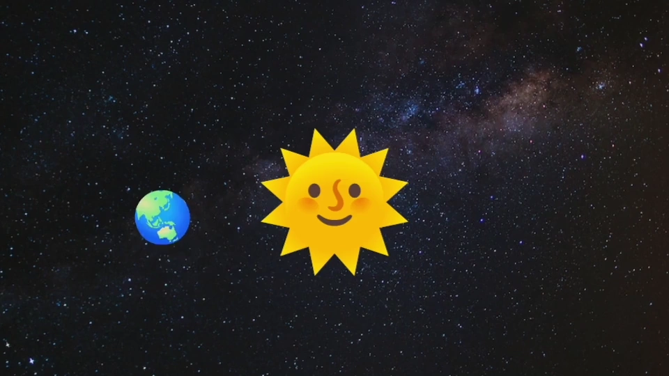 太陽の周りを回る地球と月