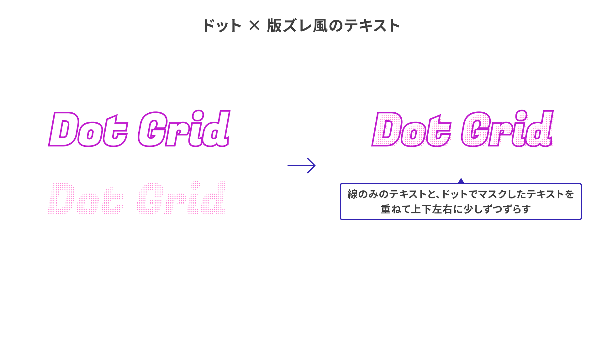 Dot Gridを使用して版ズレ風テキストをつくるサンプル